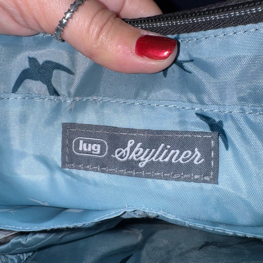 Lug Skyliner Quilted Black Bag with Rainbow Stitching
